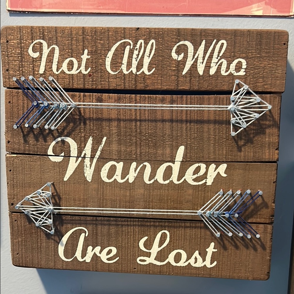 Rustic Brown Wall Decor with White Text